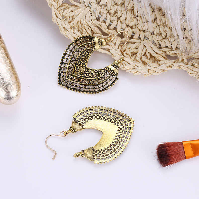 Wholesale Hollow Bohemian Ethnic Style Carved Earrings